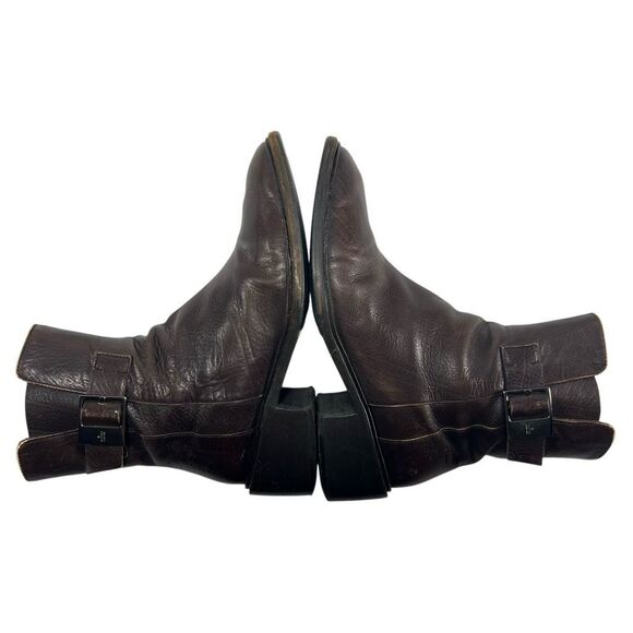 Gucci Ankle Boots Sz 5.5 Square Toe Brown Leather Bootie Sz (35.5 IT) Authentic - Picture 7 of 9